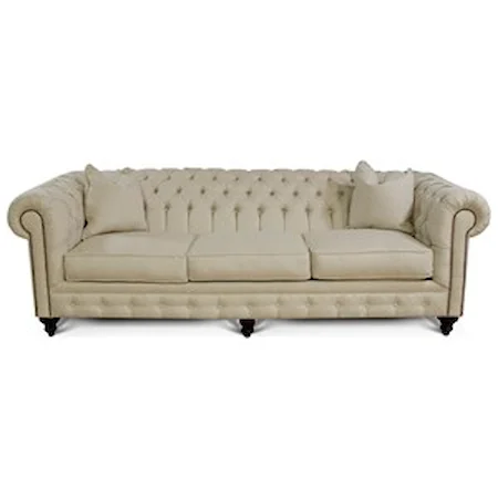 Traditional Sofa with Tufted Back and Arms